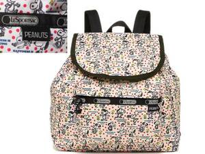 ♪PEANUTS×LeSportsac♪9808 SMALL EDIE スヌーピーミニリュック♪G059 HAPPINESS DOTS♪