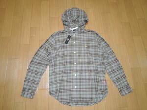 新品 STUSSY ステューシー パーカー チェックシャツ S ブラウン Peak Plaid Shirt 定価15800円