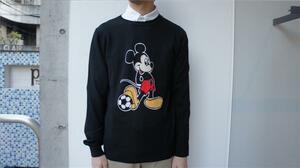 送料込 SOPHNET. ミッキー サッカー ニット セーター MICKEY MOUSE CREW NECK KNIT 黒 M