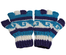 ■☆アジアン衣料　ネパール手編み指なし手袋（NGS-43）_画像1