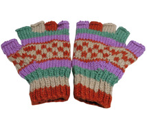 ■☆アジアン衣料　ネパール手編み指なし手袋（NGS-27）_画像1