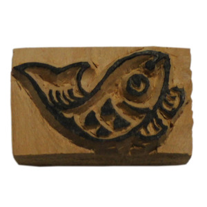 ■☆アジアン雑貨　ネパール・仏像・仏具・手彫りスタンプ　魚（SPC-36）