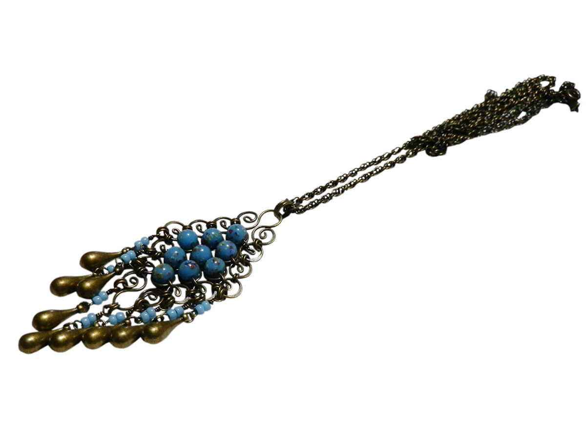■Ожерелье Дюссель из старинного золота ручной работы (BUC-6), Женские аксессуары, ожерелье, кулон, другие