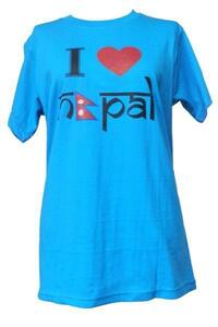 ■☆アジアン衣料 コットン・I love Nepal・Tシャツ （IN-1）