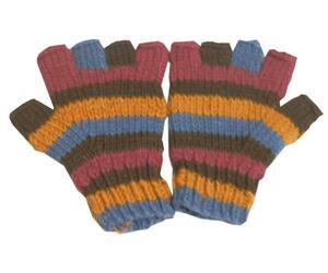 ■☆アジアン衣料　ネパール手編み指なし手袋（NGS-8）