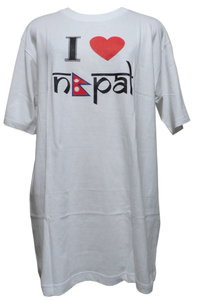 ■☆アジアン衣料 ネパールコットン・I love Nepal・Tシャツ （IN-6-L）