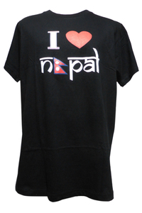 ■☆アジアン衣料 ネパールコットン・I love Nepal・Tシャツ （IN-7-M）