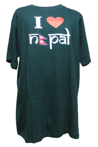 ■☆アジアン衣料 ネパールコットン・I love Nepal・Tシャツ （IN-5-L）