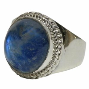 #* Asian miscellaneous goods ne pearl silver worker blue moonstone * ring (BO-20)