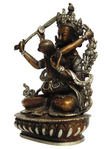 ■☆アジアン雑貨　ネパール仏像　真鍮製　マンジュシュリー・シャクティー（BS-45）_画像1