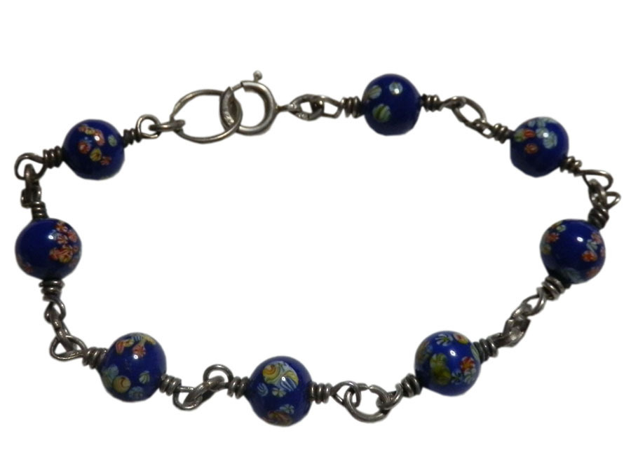 ■☆Accessoires faits à la main Bracelet en perles de verre (TO-3), bracelet, Bracelets, bracelet, Argent