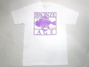 JB即決 BRONZE AGE ブロンズエイジ 限定ネオンカラーシリーズ スクエア フィッシュ Tシャツ 白x紫 XLサイズ 新品 USA 90