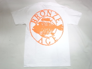 JB即決 BRONZE AGE ブロンズエイジ 限定ネオンカラーシリーズ ROUND ラウンド サークル フィッシュ Tシャツ 白xオレンジ Mサイズ 新品