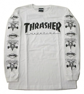 JB即決 THRASHER スラッシャー MULTI LONG SLEEVE マルチ ダイヤ ゴート GOAT MAG LOGO ロングスリーブ ロンT 白 Sサイズ 新品 VANS 90 80