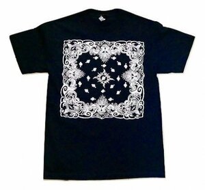 JB即決 BRONZE AGE ブロンズエイジ FRONT BANDANA フロント バンダナ ペイズリー Tシャツ NAVY 紺 ネイビー Mサイズ 新品