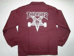 JB即決★ JONNYBEE ジョニービー 別注 THRASHER　スラッシャー GOAT　スケート ゴートコーチジャケット JKT エンジ Sサイズ　新品