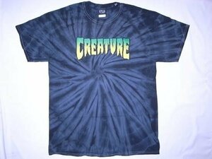 JB即決　CREATURE クリーチャー ロゴ TIE DYE スパイダー タイダイ Tシャツ　　Mサイズ　新品 INDEPENDENT SANTACRUZ POWELL 80 90