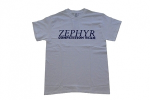 JB即決 ZEPHYR COMPETITION TEAM LOGO FRONT HIT ゼファー　＃１ フロントチームコンペロゴTシャツ 白x紺プリント　ホワイト Mサイズ 新品