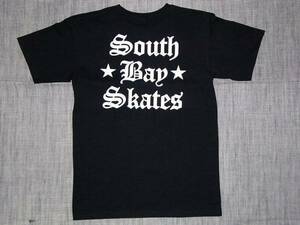 JB即決 SOUTH BAY SKATES サウスベイスケート STARS オールドイングリッシュ ロゴ　Tシャツ 黒x白 Sサイズ　新品 80 90 DOGTOWN VANS