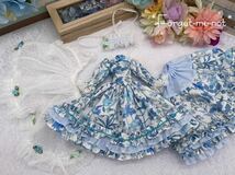 *Forget-me-not*☆送料無料☆ブルー花柄ワンピースセット☆ジェニー☆ジェニーサイズ☆手づくり☆handmade☆27cmドール_画像9