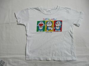 BD884【DORAEMON・ドラエモン】プリント　半袖　Tシャツ　シャツ　男女児　白　100