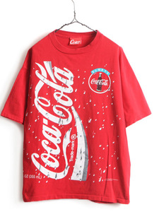 90s USA製 大きいサイズ XL ■ コカコーラ ALWAYS プリント 半袖 Tシャツ ( メンズ レディース ) 古着 90年代 Coca Cola 半袖Tシャツ 企業