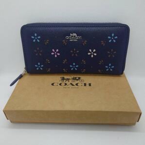 ジッピーウォレット F31164 フローラル 花柄 ネイビー パーフォレイテッド