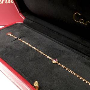 【良品】 Cartier カルティエ ディアマンレジェ K18PG ピンクサファイア ブレスレット 純正ボックス 箱付 750 RM4197 ピンクゴールド 北E2
