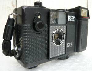 昭和レトロ 当時物 RETRO CAMERA RICOH リコー フィルム カメラ ハーフサイズ AUTO HALF EF2 ジャンク F2.8/25mm Made in japan half frame