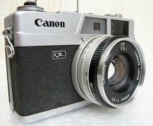 昭和レトロ 当時物 RETRO CAMERA CANON キャノン フィルム カメラ コンパクト キャノネット CANONET QL17 ケース付 CANON LENS F1.7/40mm
