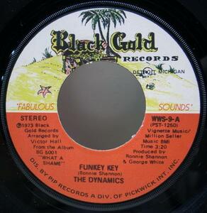 美盤!! USオリジナル 7インチ DYNAMICS Funkey Key / Count Your Chips ('73 Black Gold) 45RPM.