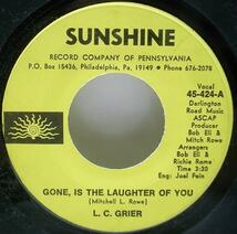 レア 良盤!! USオリジナル L.C. GRIER Gone, Is The Laughter Of You ('70 Sunshine) 7インチ ギター・インスト AFRO-AMERICAN ENSEMBLE_画像1