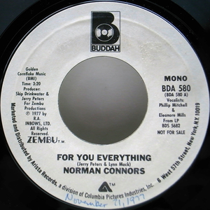 7 プロモ オンリー MONO & STEREO オリジナル NORMAN CONNORS For You Everything メロウ・ソウル 45RPM