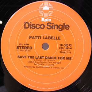 美盤!! 12 US オリジナル PATTI LABELLE Eyes In The Back Of My Head ('78 Epic) Save The Last Dance For Me