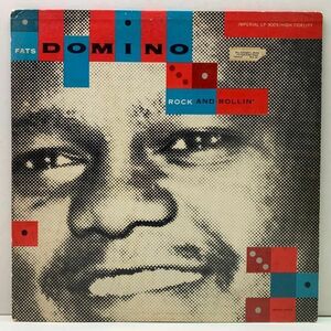 USオリジナル FLAT, MONO 1st マルーン 深溝 FATS DOMINO Rock And Rollin' ('56 Imperial) ファッツ・ドミノ 米 初回プレス LP