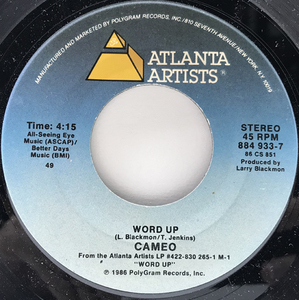 【SNOOP DOGGネタ】美盤!! 7インチ STERLING刻印 USオリジナル CAMEO Word Up! ('86 Atlanta Artists) VINYL仕様 Urban Warrior収録 代表作