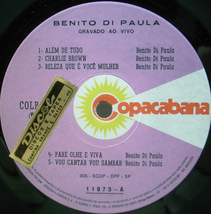 良品!! BRAZILオリジナル BENITO DI PAULA Gravado Ao Vivo ('74 Copacabana) ベニート・ヂ・パウラ MPB～サンバ・グルーヴ 希少盤_画像3