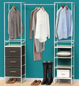  system wardrobe 3 step chest 4 step shelf hanger rack flexible hanger bar 