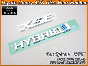 カムリXV70/TOYOTA/トヨタCAMRYセダンHYBRID純正USエンブレムセット-リア2点(XSE)/USDM北米仕様V70.AXVH70ハイブリッドUSAスポーツグレード