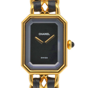 CHANEL シャネル プルミエール M GP 腕時計 エレガント ブレスレット GP H0001 ゴールド ブラック【SH】 中古