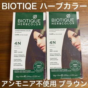 ☆BIOTIQUE HERB COLOR 4N ブラウン 50g+110ml 2箱