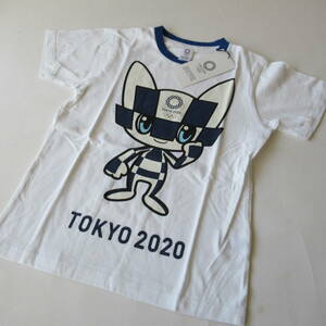 ■202110即決■ 東京2020 東京2020オリンピックマスコット 新品ホワイト 半袖Tシャツ / ユニセックス 120