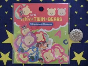 3121 がんばれ！ルルロロ　ＴＩＮＹ☆ＴＷＩＮ☆BEARS　フレークシール　レッド　くま