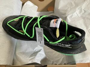 【Nike Blazer Low '77 × Off-White】Black And Electro Green 28.0cm US10 ナイキ ブレーザー オフホワイト