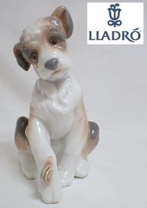 481A[TS]◆LLADRO/リヤドロ◆フィギュリン No. 6211『犬(ニューフレンド)』 陶器の置物/友達 カタツムリ