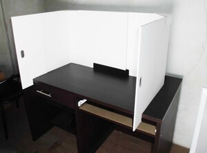 [5 piece set ] desk. divider W65~W90cm changeable type construction 1 minute spread only thickness paper . light weight new goods 