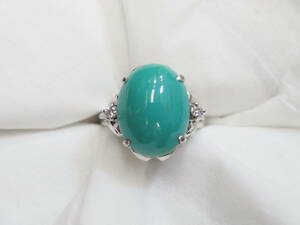 K14WG turquoise 12 number ring /R3961