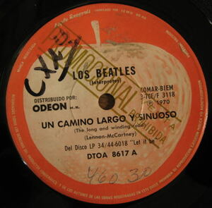 アルゼンチン盤プロモ The Beatles / The Long And Winding Road 