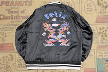 Felix THE CATフェリックスサテンスカジャンブラックL新品_画像4