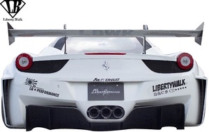 【M's】フェラーリ458 LB-Silhouette WORKS シルエットGT リヤバンパー／／Dry Carbon製 エアロ Liberty Walk リバティーウォーク